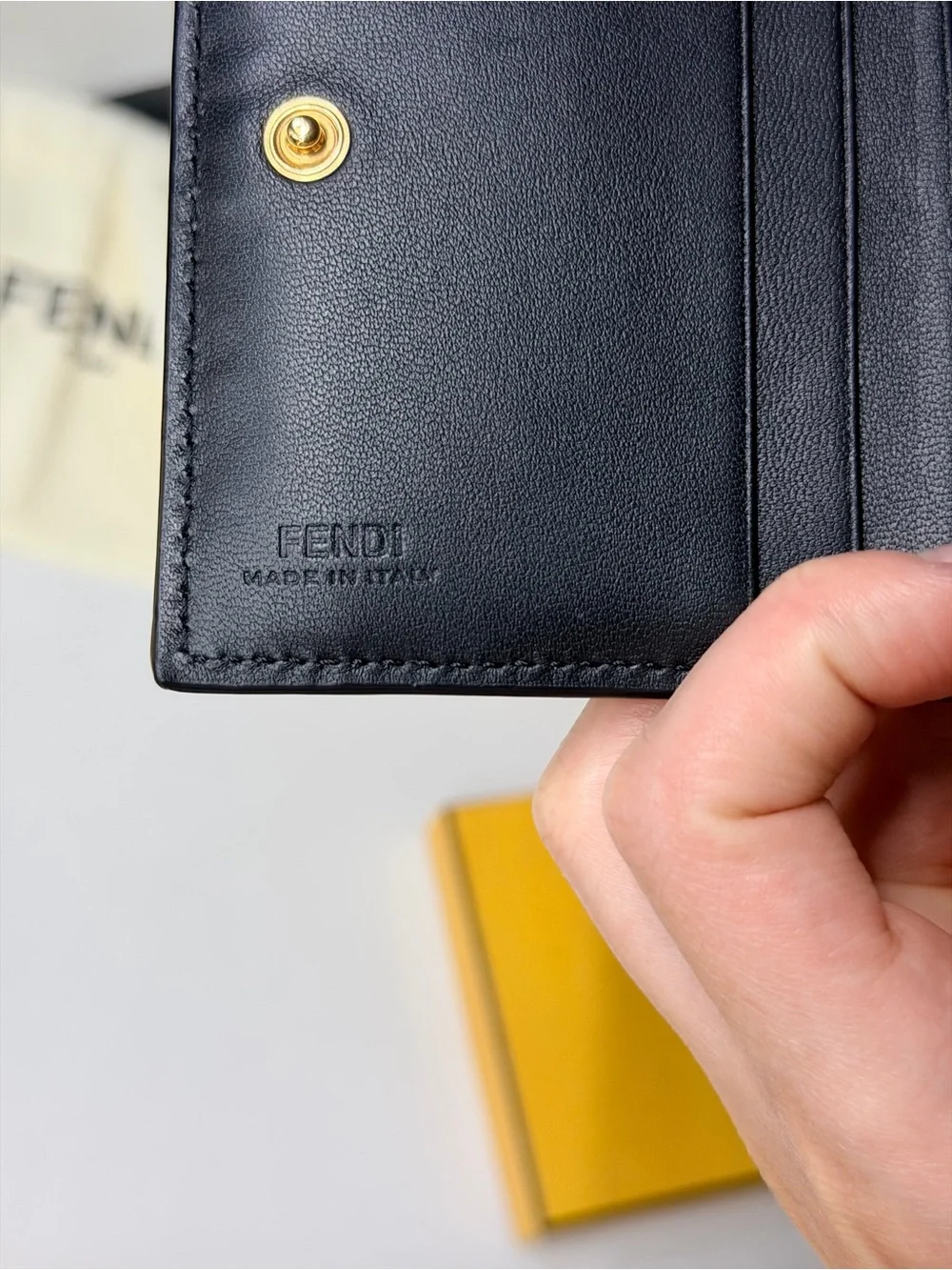 Discontinued Fendi Black & White FF Monogram Logo Leather Bifold Wallet Trendy